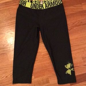 Neon yellow and black workout pants